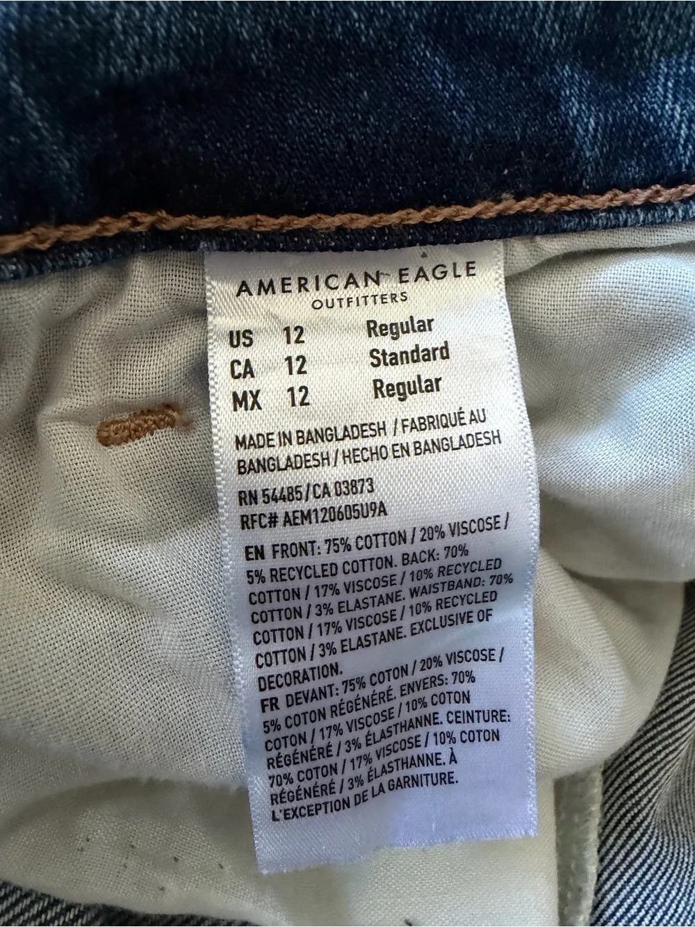 American Eagle Outfitters Blue Frayed-Hem Jeans